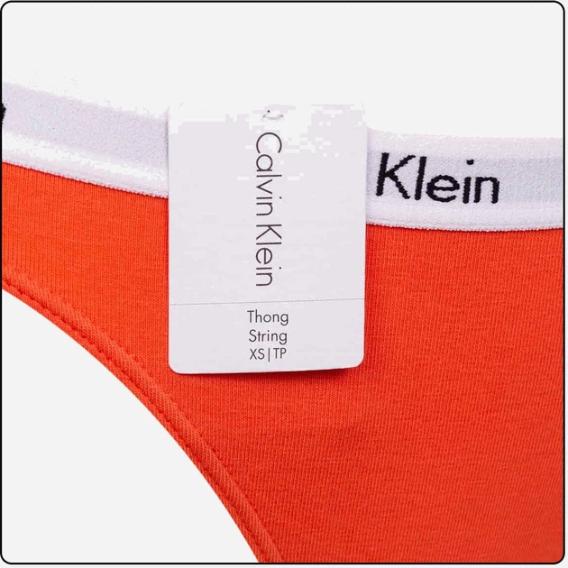 Majtki stringi damskie bawełniane Calvin Klein Underwear 0000D1617E S Pomarańczowe (8719855420681) - obraz 3