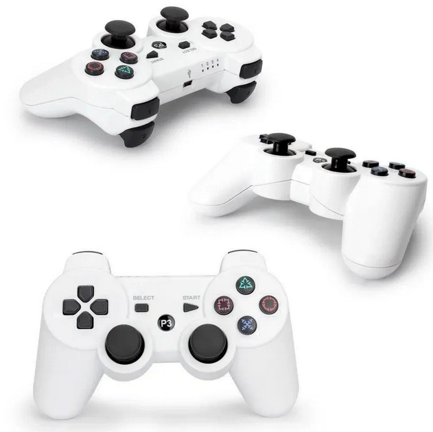 Бездротовий Джойстик для PS3 Bluetooth 15 незалежних кнопок Білий ...