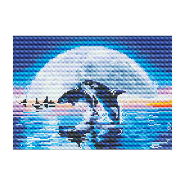 Купить BRM Живопись по номерам Дельфины над водой
