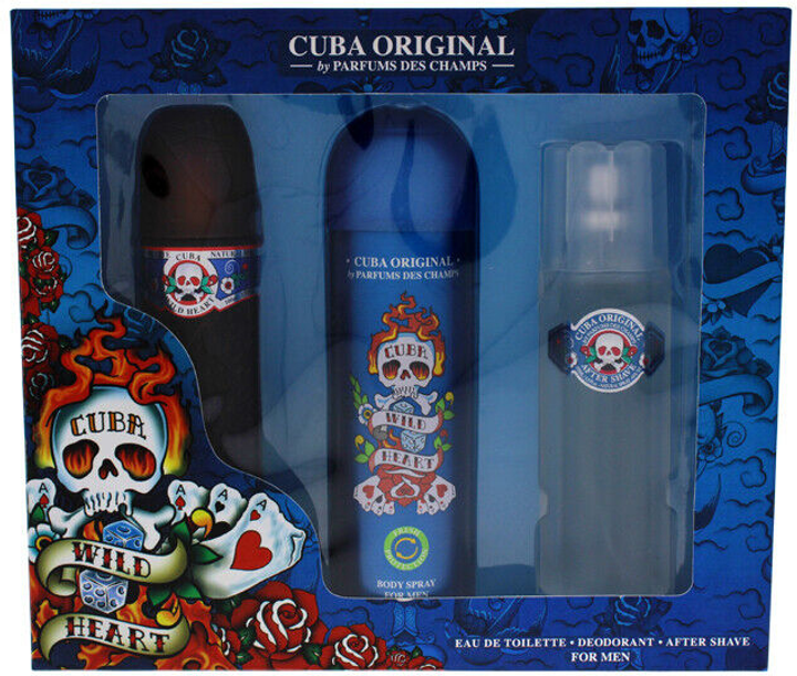 Zestaw męski Cuba Original Wild Heart Woda toaletowa 100 ml + Dezodorant 200 ml + Balsam po goleniu 100 ml (5425017736875) - obraz 1