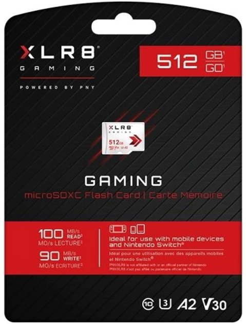 Karta pamięci PNY XLR8 Gaming microSDXC 512GB Industrial Class 3 UHS-I V30 A2 (P-SDU512V32100XR-GE) - obraz 3