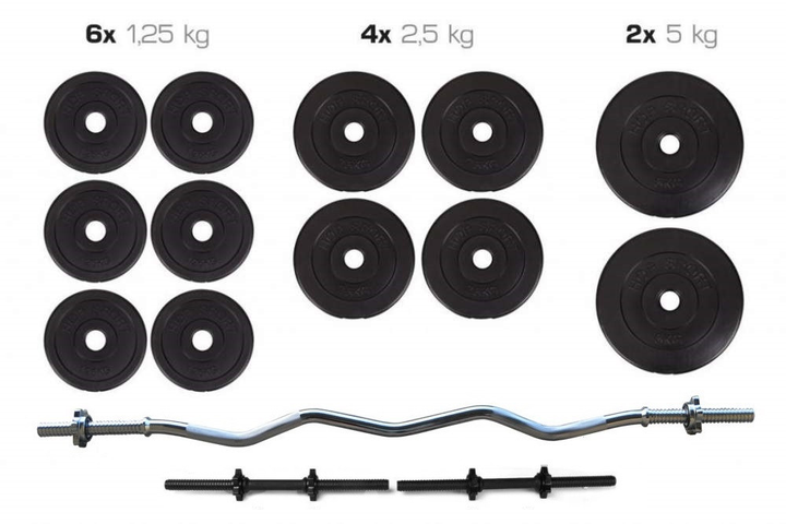 Купить Набор штанга + гантели разборные кг - yogahall72.ru