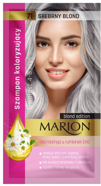 Szampon koloryzujący Marion Blond Edition 71 Srebrny Blond 4-8 myć 40 ml (5902853000716) - obraz 1