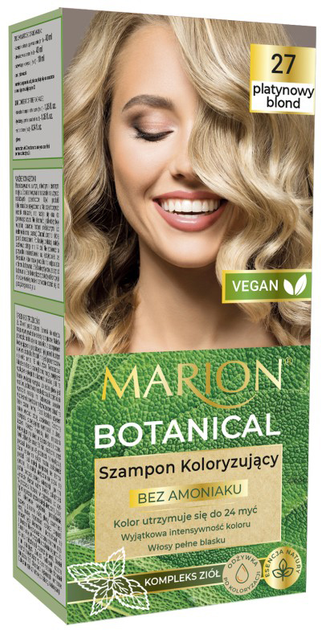 Szampon koloryzujący Marion Botanical 27 Platynowy Blond bez amoniaku 90 ml (5902853000273) - obraz 1