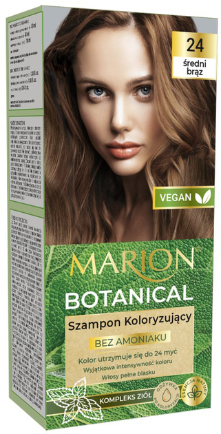 Szampon koloryzujący Marion Botanical 24 Średni Brąz bez amoniaku 90 ml (5902853000242) - obraz 1