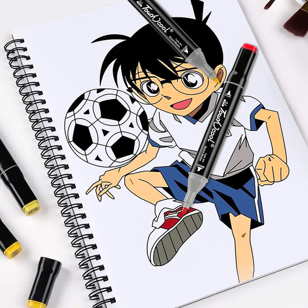 Набор двусторонних художественных маркеров для скетчинга Sketch Marker Touch 24 шт Цветные - изображение 5