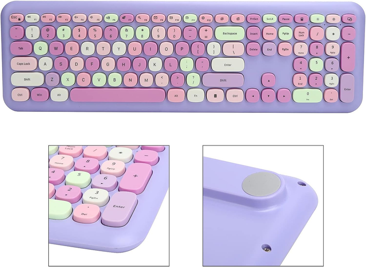 Комплект бездротовий VHG Mofii 666 Purple, клавіатура + миша - изображение 5