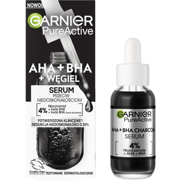 Сироватка Garnier Pure Active проти недоліків шкіри AHA + BHA + Вугілля 30 мл (3600542497930) - зображення 1