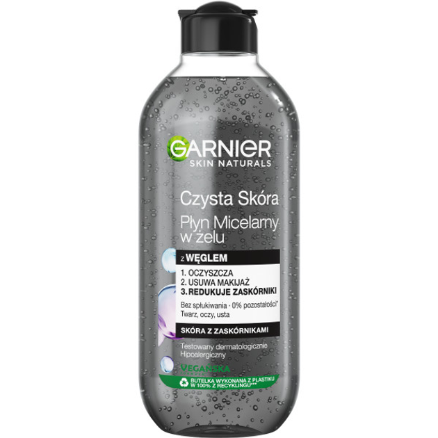 Міцелярна гель-вода Garnier Pure Skin з вугіллям 400 мл (3600542453745) - зображення 1