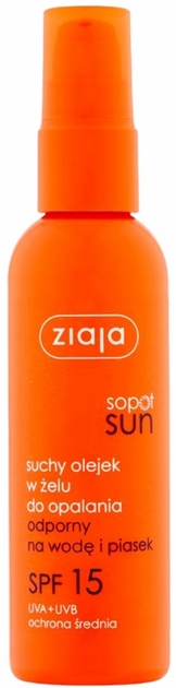 Suchy olejek w żelu do opalania Ziaja Sopot Sun SPF 15 90 ml (5901887040477) - obraz 1