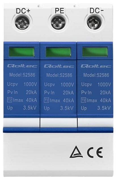 Ogranicznik ochronnik przepięć Qoltec DC 3P 1000 V T2 C (5901878525860) - obraz 3