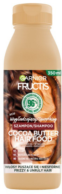 Шампунь Garnier Fructis Cocoa Butter Hair Food розгладжувальний для кучерявого та неслухняного волосся 350 мл (3600542432689) - зображення 1