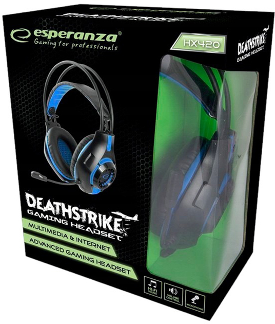 Słuchawki Esperanza Deathstrike Black blue (EGH420B) - obraz 4