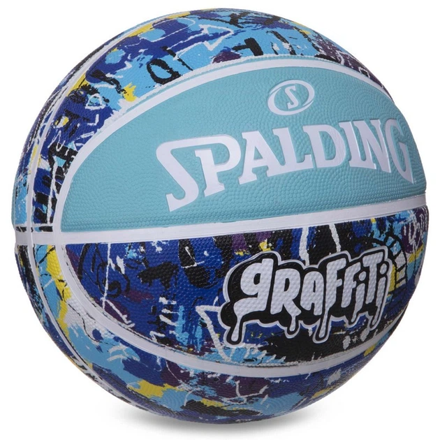 Мяч баскетбольный резиновый Spalding Graffiti 84373Y размер 7 Blue-Multicolor - Фото 5 Мяч баскетбольный резиновый Spalding Graffiti 84373Y размер 7 Blue-Multicolor - изображение 5