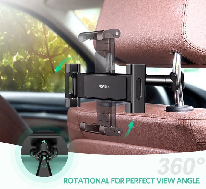 Автотримач для телефону Ugreen LP160 Car Headrest Mount Holder Black (6957303861088) - зображення 4