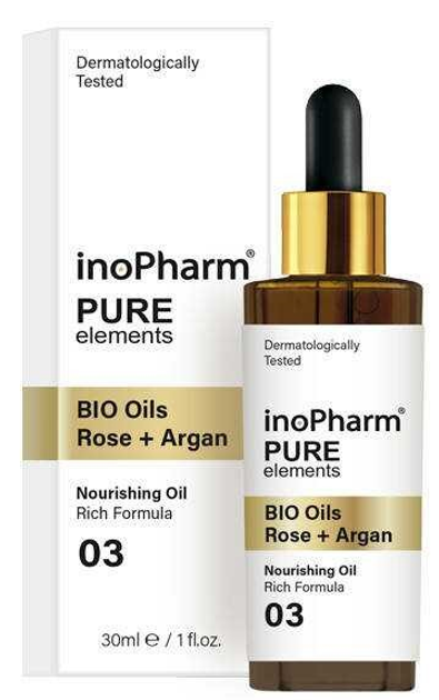 Serum do twarzy InoPharm Pure Elements BIO Oils Rose + Argan 30 ml (3800038936046) - obraz 1