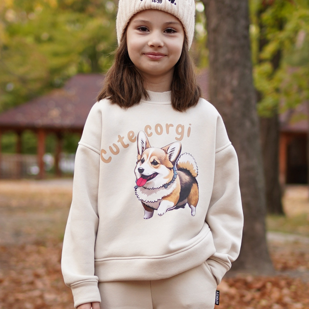 Світшот утеплений з коргі Alwair kids Бежевий 134см 14289 - Фото 1 Світшот утеплений з коргі Alwair kids Бежевий 134см 14289 - изображение 1