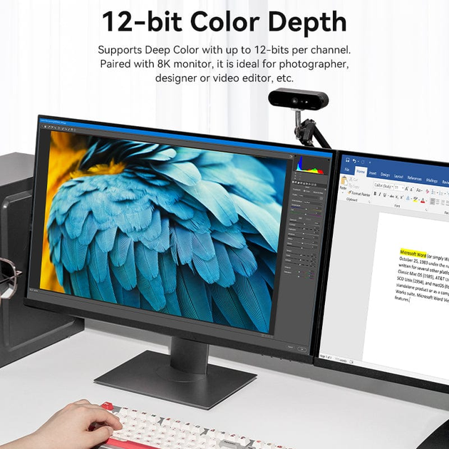 Кабель Vention mini DisplayPort - DisplayPort v1.4 1.5m Black, 8K 60 Hz, 4K 144Hz, 2K 165Hz, 1080P 240Hz (HCFLG) - изображение 5