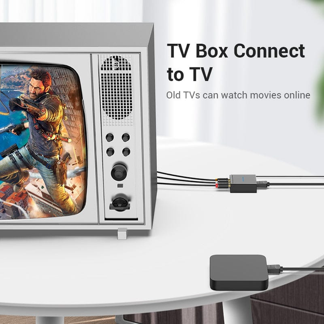 Перехідник Vention HDMI - AV (RCA), v1.4, 1080p (AEEB0) - Фото 4 Перехідник Vention HDMI - AV (RCA), v1.4, 1080p (AEEB0) - зображення 4