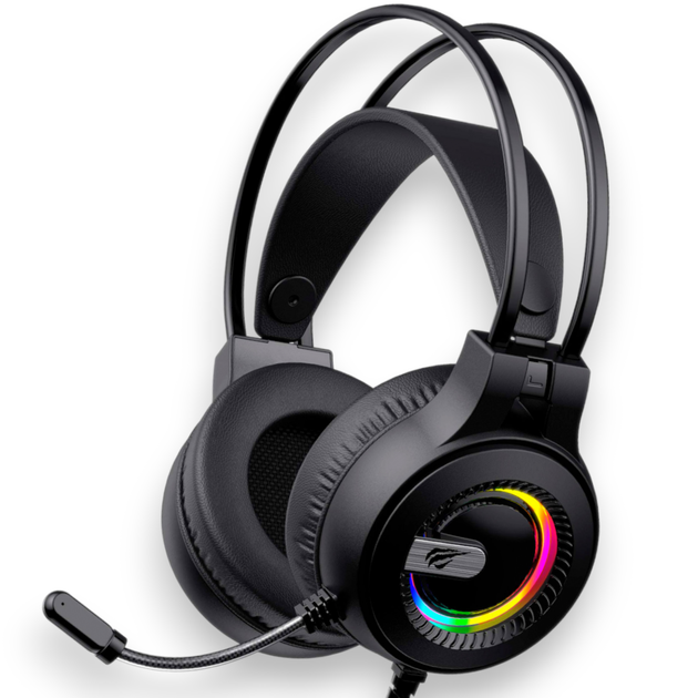 Игровые наушники с микрофоном и подсветкой HAVIT HV-H2040d RGB черные ...