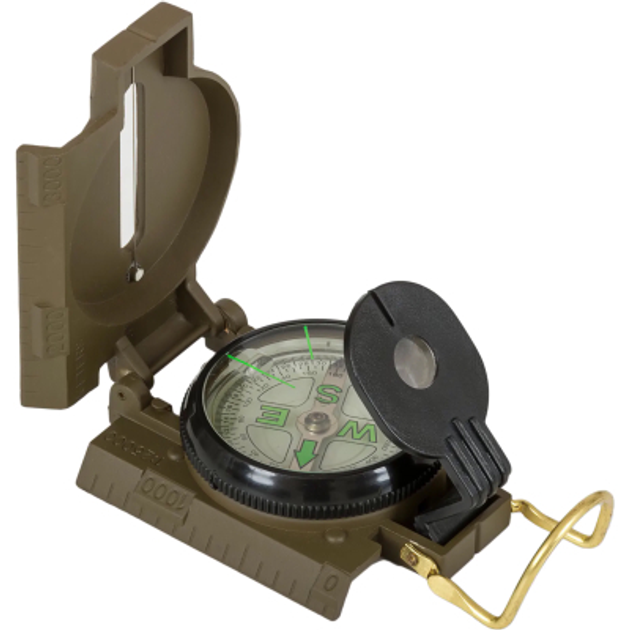 Компас Highlander Heavy Duty Folding Compass Olive (COM005) (929611) - зображення 1