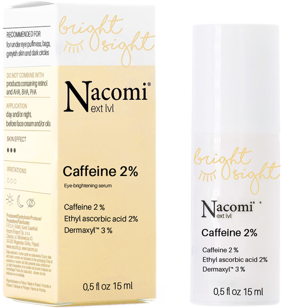 Serum pod oczy Nacomi Next Level rozświetlające z kofeiną 2% 15 ml (5902539714425) - obraz 1
