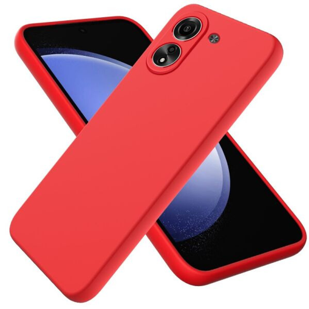 Защитный чехол Deexe Silicone Case для Xiaomi Redmi 13c Poco C65 Red фото отзывы 2164