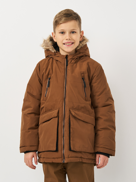 Акція на Куртка-парка зимова дитяча Coccodrillo Outerwear Boy Kids ZC3152105OBK-018 140 см Коричнева від Rozetka