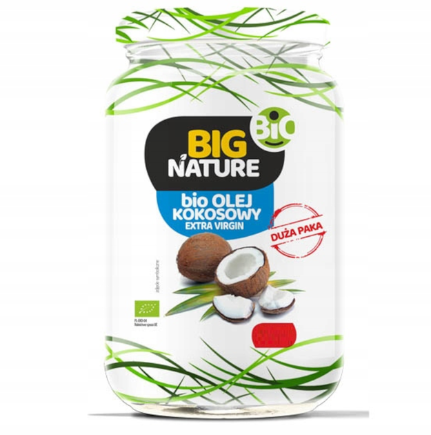 Olej kokosowy Big Nature Bio Extra Virgin 900 ml (5903293144121) - obraz 1