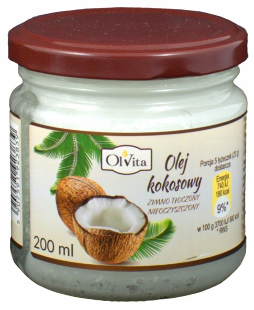 Olej kokosowy Olvita Tłoczony na zimno 200 ml (5907591923839) - obraz 2