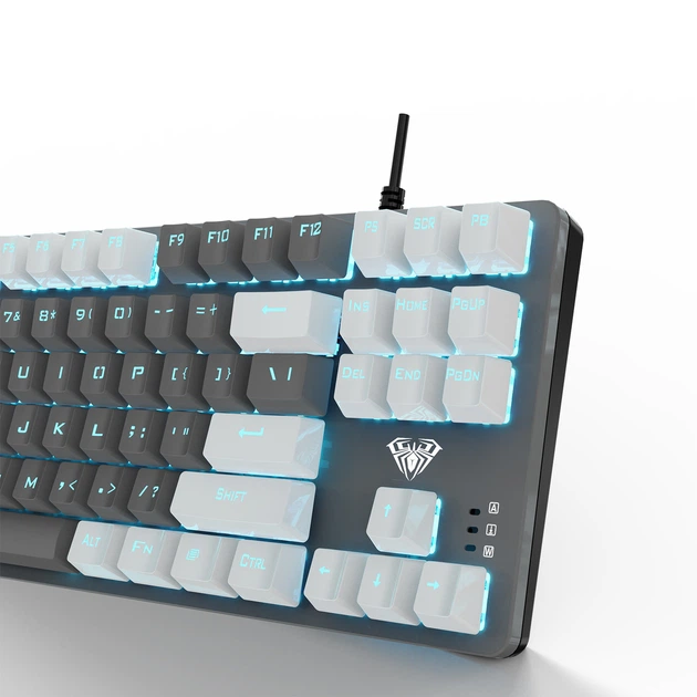 Клавіатура Aula Mechanical F3287 White/Grey Keycap KRGD Blue (6948391240688) - зображення 3