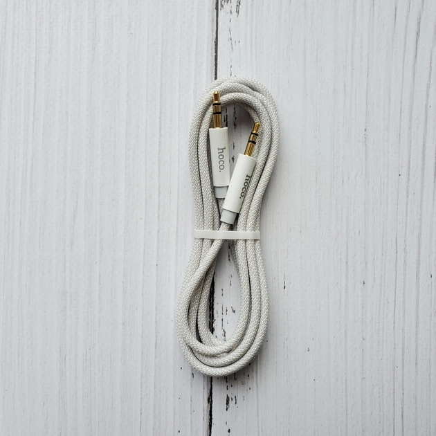 Аудио кабель Aux Hoco UPA19 mini-Jack 3.5mm to 3.5mm белый 2 метра - изображение 3