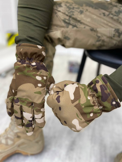 Тактичні зимові рукавички Soft Shell Tactical Gloves Multicam S - изображение 1