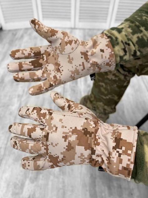 Тактичні рукавички Soft Shell Tactical Gloves Піксель L - зображення 1