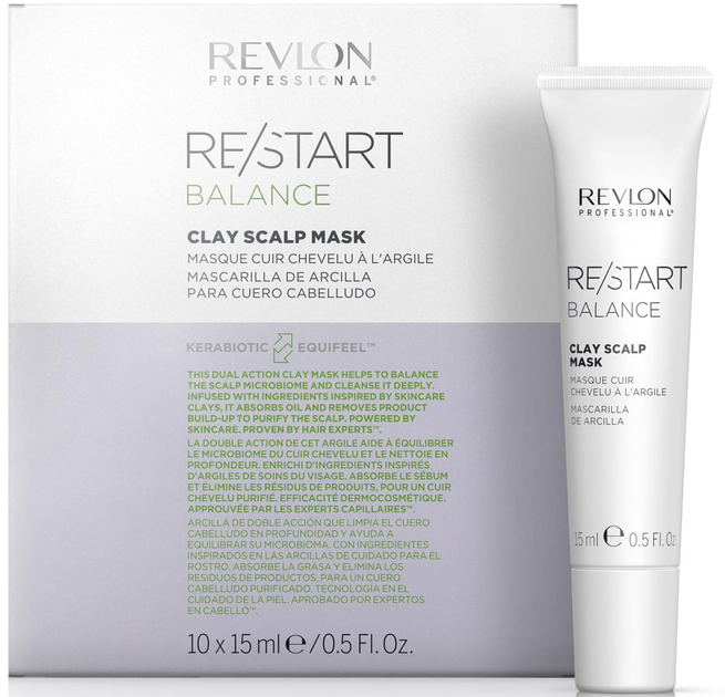 Maska do wlosow Revlon Re-Start Balance Clay Scalp 10 x 15 ml (8432225114934) - obraz 1