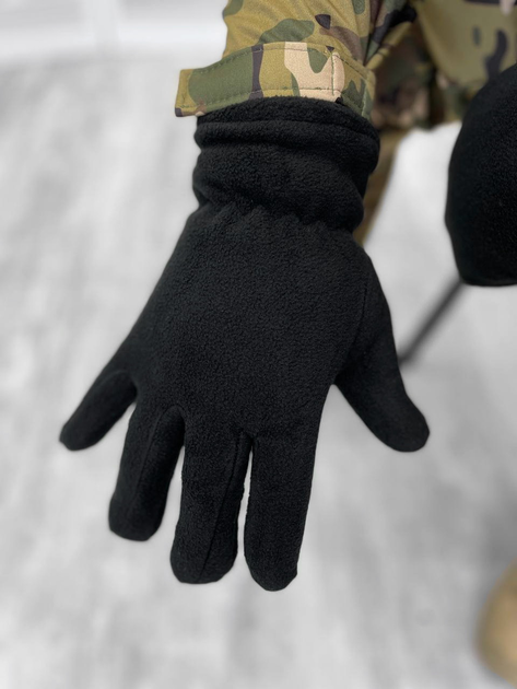 Тактичні рукавички флісові двошарові Tactical Gloves Black XXL - зображення 2