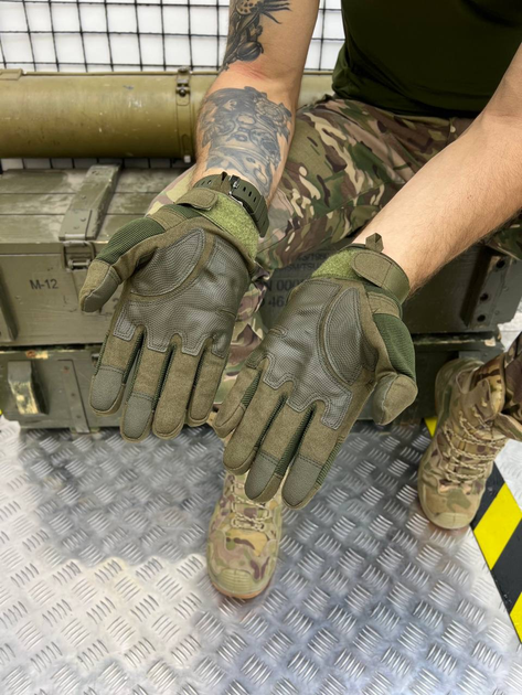 Тактичні рукавички Tactical Gloves Olive Elite M - изображение 2