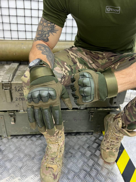 Тактичні рукавички Tactical Gloves Olive Elite L - изображение 1