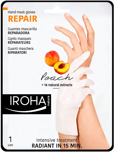 Maska-rękawica do rąk i paznokci Iroha Nature Peach Hand (8436036430405) - obraz 1