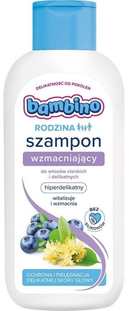 Шампунь для волосся Bambino Rodzina для тонкого і ніжного волосся зміцнюючий 400 мл (5900017079288) - зображення 1