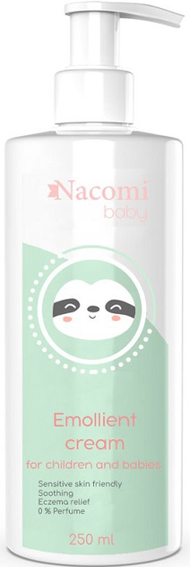 Emulsja dla dzieci Nacomi Baby Emollient Cream emolientowa natłuszczająco-nawilżająca z AZS 250 ml (5902539700251) - obraz 1