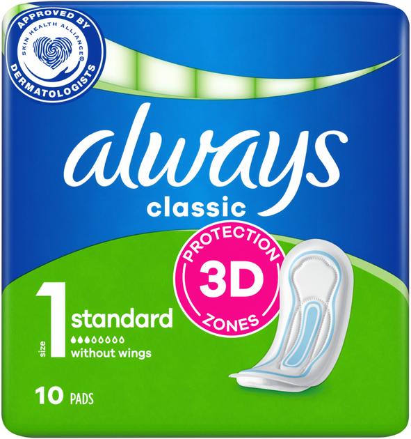Прокладки гігієнічні Always Classic Normal Standard 10 шт (4015400763222) - зображення 1