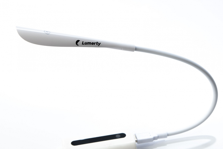 Настільна лампа LUMERTY (45см х 0.7см), гнучка сенсорна світлодіодна, кільцева USB LED лампа, для ноутбука, павербанка. Колір білий (3WW-185687) - зображення 6