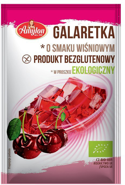 Galaretka o smaku wiśniowym Amylon Bio Bezglutenowy 40 g (8594006668316) - obraz 1