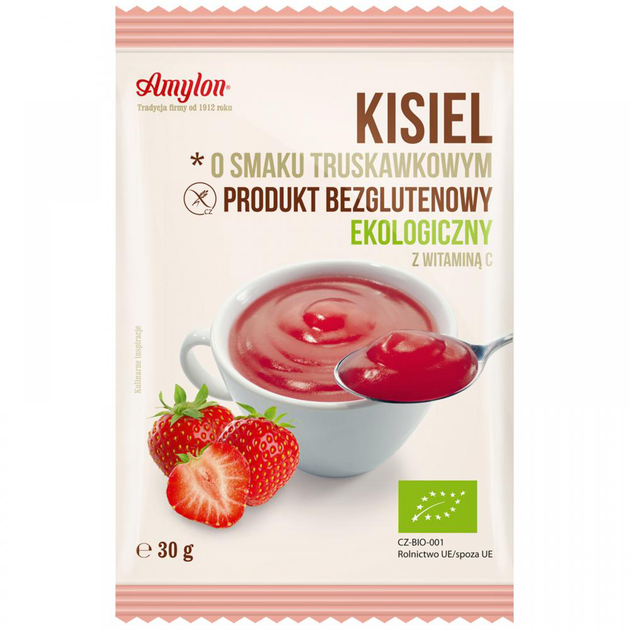 Kisiel o smaku truskawkowym Amylon Bio Bezglutenowy 30 g (8594006668224) - obraz 1