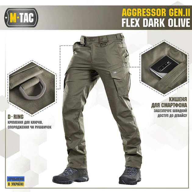 Штани M-Tac Aggressor Gen.II Flex Dark Olive 30/30 - зображення 4