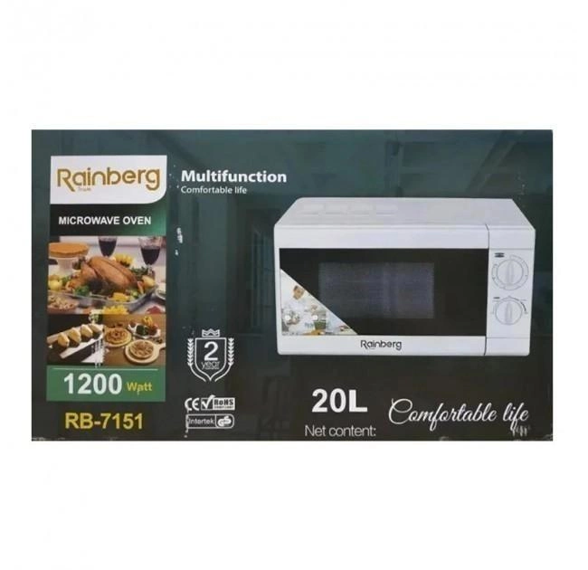 Микроволновка Rainberg RB-7151 20L 5 уровней мощности 8 режимов таймер 1200W Белая - изображение 6