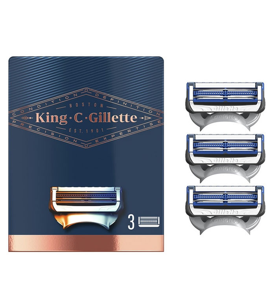 Змінні картриджі для бритви Gillette King Neck Razor Blades 3 шт (7702018545353) - зображення 2