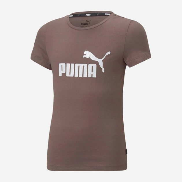 Koszulka młodzieżowa dziewczęca Puma Essentials Logo Tee G 58702975 134-140 cm Fioletowa (4065449067607) - obraz 1