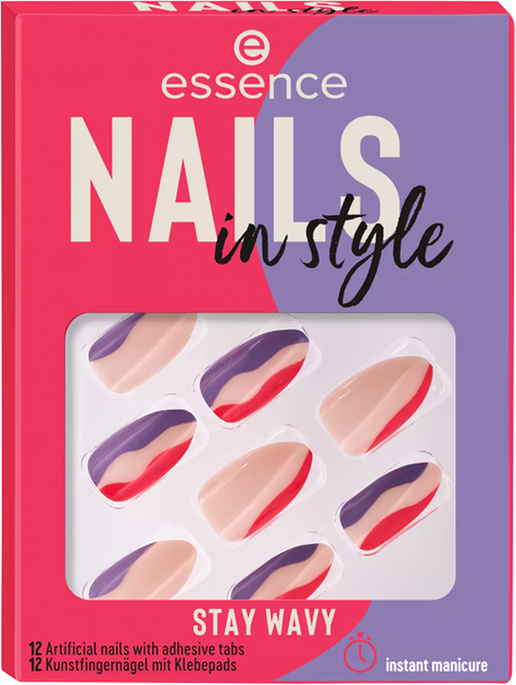 Набір штучних нігтів Essence Cosmetics Nails In Style Uñas Artificiales Stay Wavy Nail Set 12 U (4059729371850) - зображення 1